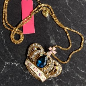 Rhinestone Crown Necklace